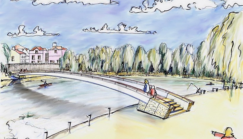 Pedestrian bridge over the River Arunca - Pombal